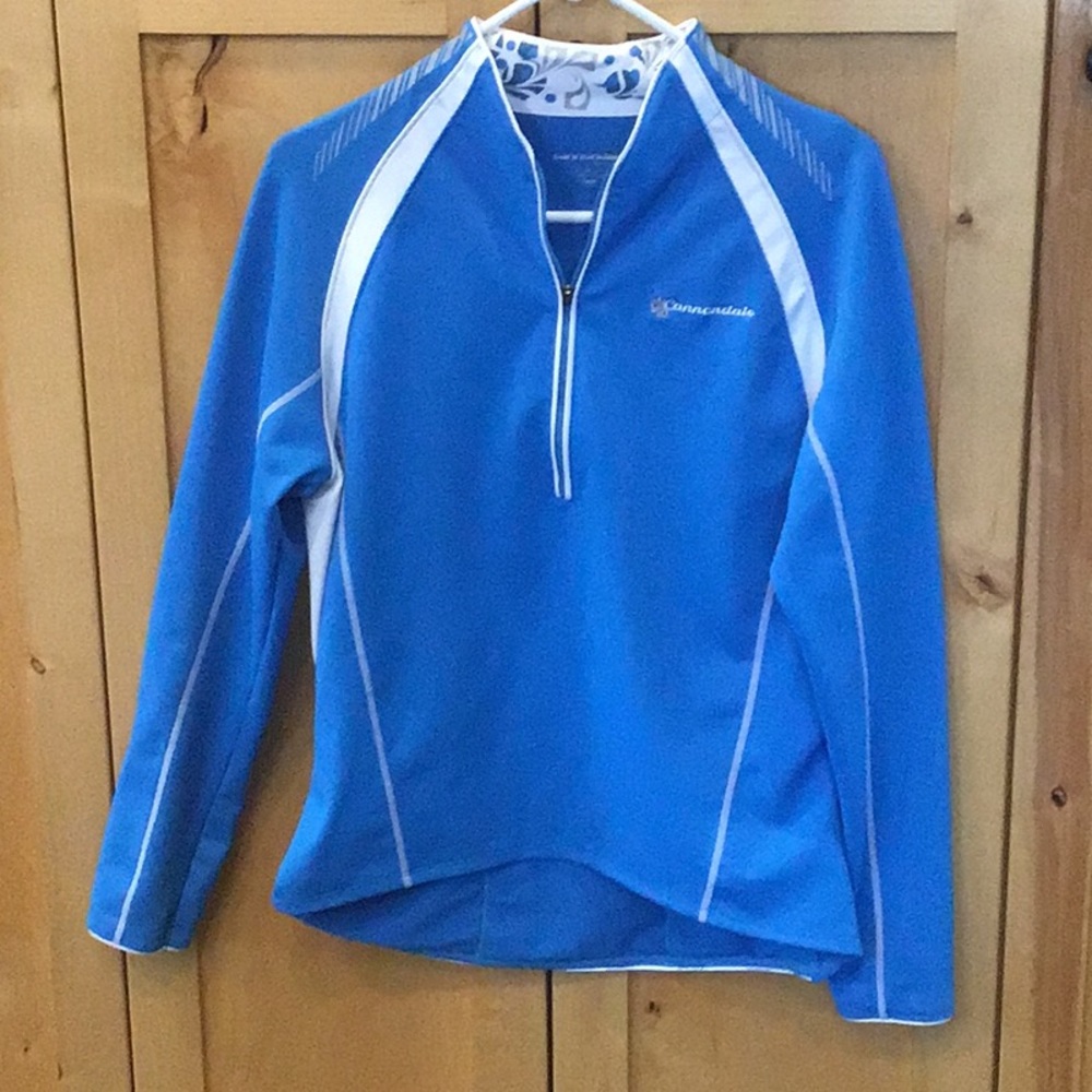 Women’s Cannondale Long Sleeve Bike Jersey w 3 Gear Pockets on Back Size L